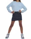Katiejnyc Robin Mini Skirt In Blue Plaid In Blue