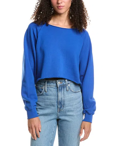 Katiejnyc Shane Off-shoulder Crop Sweatshirt In Blue