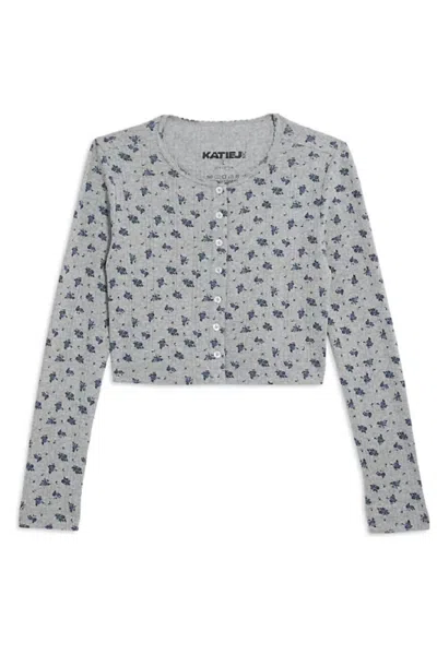 Katiejnyc Teen's Mrina Cardigan In Grey In Burgundy