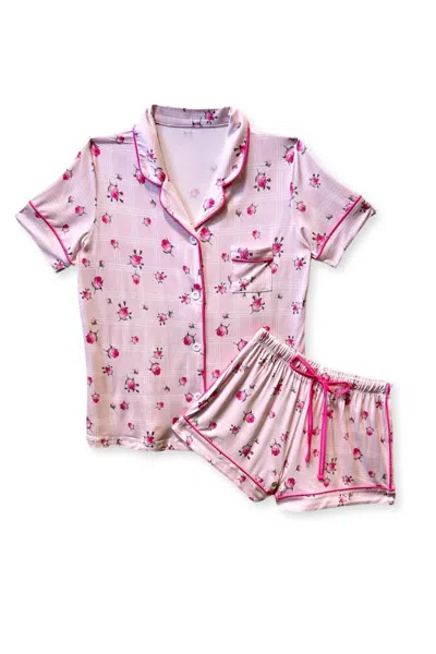 Katiejnyc Teen's Rosebud Plaid Print Pajama In Pink