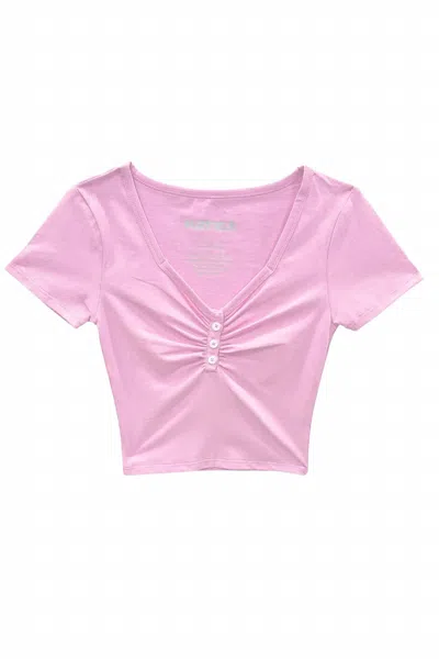 Katiejnyc Tween's Keely Babydoll Top In Baby Pink