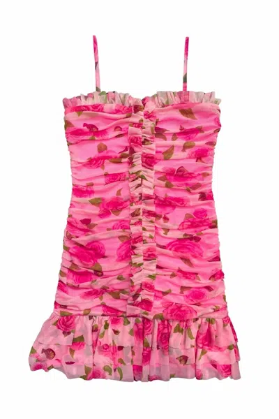 Katiejnyc Women's Bobbi Mesh Ruffle Dress In Pink In Multi
