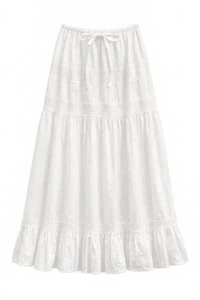Katiejnyc Women's Junior Sofie Tiered Maxi Skirt In White