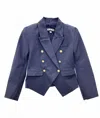 Katiejnyc Women's Junior Victoria Blazer In Navy Pinstripe In Blue