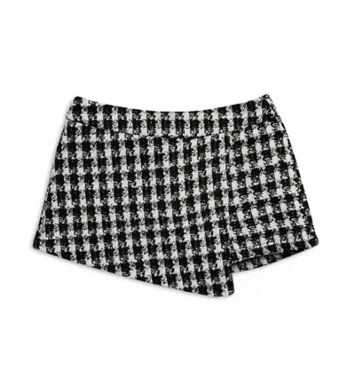 Katiejnyc Kids' Women's Kelly Houndstooth Skort In White/black In Plaid