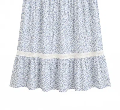 Katiejnyc Women's Sofie Tiered Maxi Skirt In Blue Mini Toile