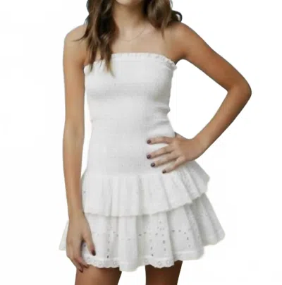 Katiejnyc Young Women's Melina Mini Dress In White Eyelet