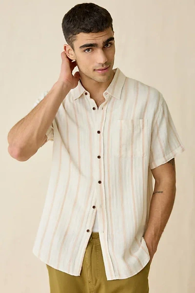Katin Alan Short Sleeve Shirt Top In Brush, Men's At Urban Outfitters In Neutral