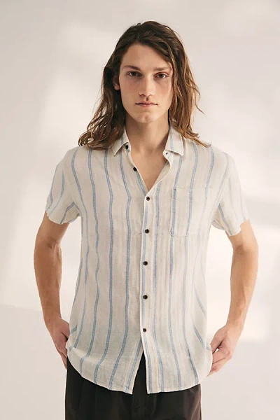 Katin Alan Short Sleeve Shirt Top In Ivory, Men's At Urban Outfitters