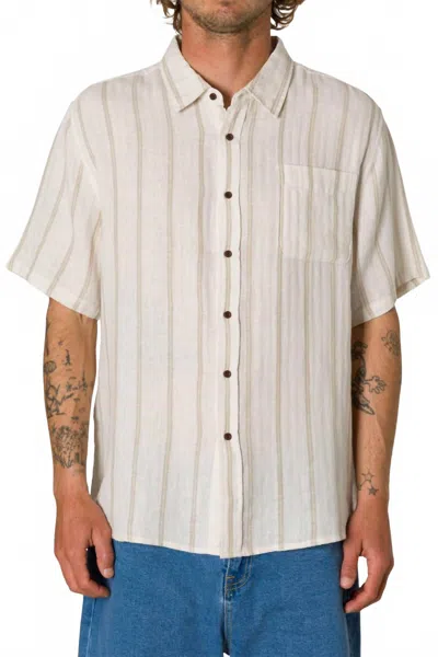 Katin Alan Stripe Shirt In Aluminum In Neutral