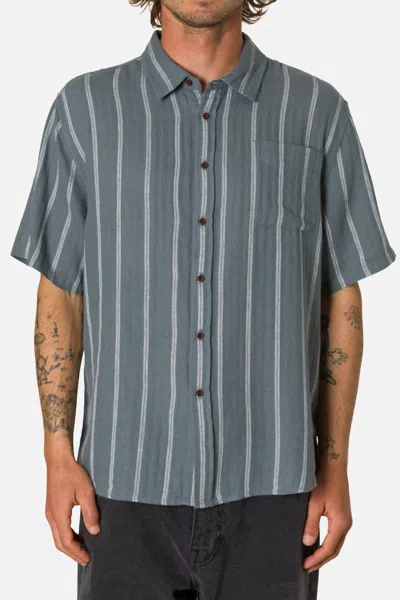 Katin Alan Stripe Shirt In Tempest Blue In Gray