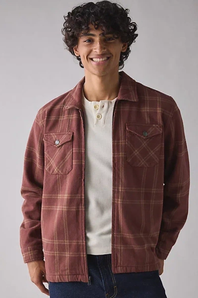 Katin Anderson Flannel Shirt Jacket Top In Mahogany, Men's At Urban Outfitters In Brown