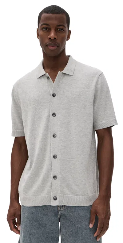 Katin Blake Knit Button Up Shirt Neutral Grey In Gray