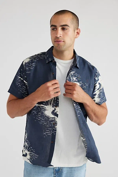 Katin Captain Short Sleeve Shirt Top In Indigo, Men's At Urban Outfitters In Blue