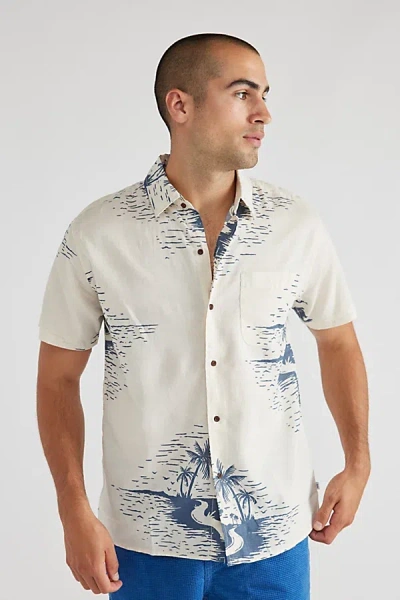 Katin Captain Short Sleeve Shirt Top In Vintage White, Men's At Urban Outfitters In Multi
