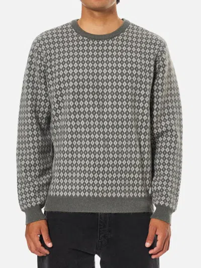 Katin Check Sweater Top In Gray Green In Multi