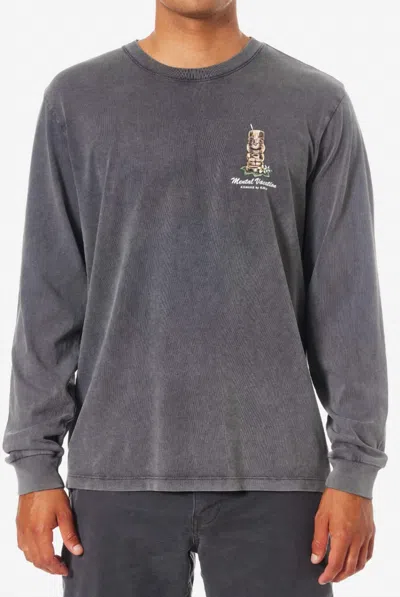 Katin Departure Long Sleeve Tee In Black Sand Wash In Gray