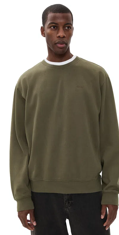 Katin Embroidered Crew Fleece Shadow In Green