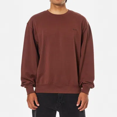 Katin Embroidered Crew Fleece Sweatshirt In Brown In Multi