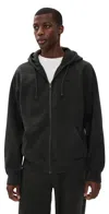 Katin Embroidered Full Zip Hood Fleece Black Wash In Black