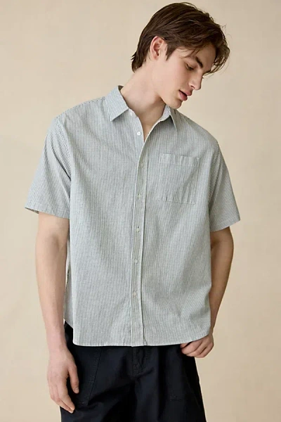 Katin Ezra Short Sleeve Shirt Top In Black Stripe, Men's At Urban Outfitters