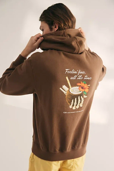 Katin Feelin Fine Graphic Hoodie Sweatshirt In Brown, Men's At Urban Outfitters