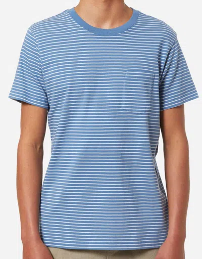 Katin Finley Pocket Tee In Bay Blue/vintage White In Multi