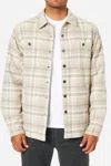 Katin Harold Sherpa Lined Shacket In Pelican In Multi