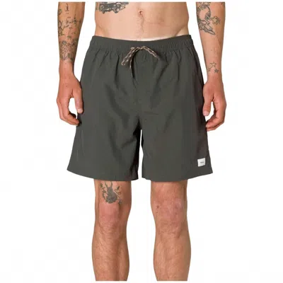 Katin Men's Poolside Volley Swim Short In Black Wash In Green