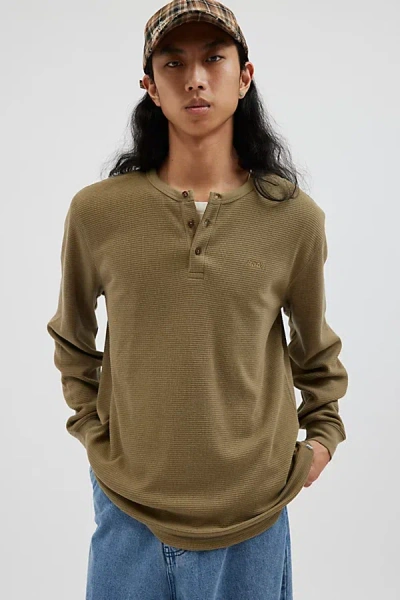 Katin Mesa Thermal Henley Long Sleeve Tee In Olive, Men's At Urban Outfitters