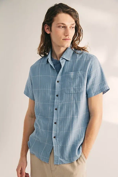 Katin Monty Short Sleeve Shirt Top In Spring Blue, Men's At Urban Outfitters