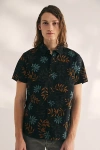 KATIN ROCKAWAY SHORT SLEEVE BUTTON-DOWN SHIRT TOP IN BLACK, MEN'S AT URBAN OUTFITTERS