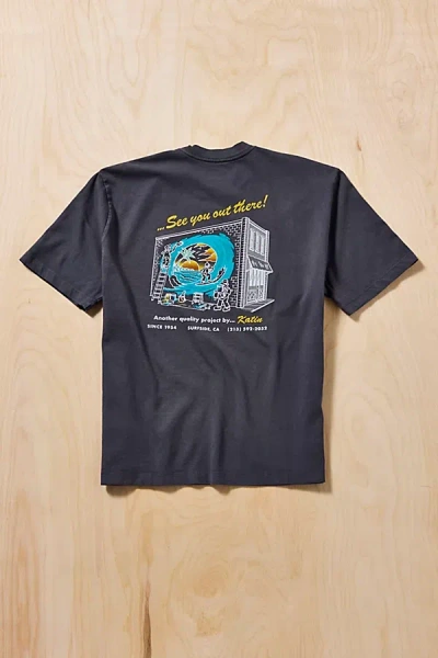 Katin Sherwin Graphic Boxy Fit Tee In Black, Men's At Urban Outfitters In Blue