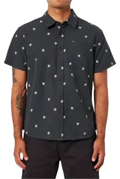 KATIN SHINE COTTON LINEN DOBBY SHIRT IN BLACK