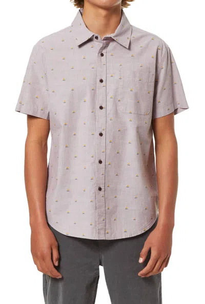 Katin Sunset Short Sleeve Button Down Shirt In Dark Clay In Purple
