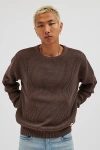 Katin Swell Knit Crew Neck Sweater In Dark Green, Men's At Urban Outfitters