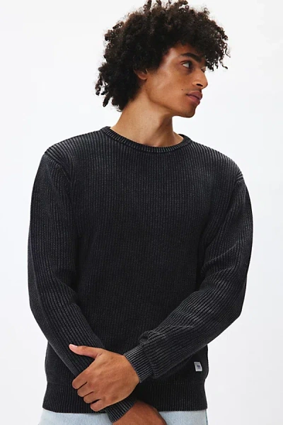 Katin Swell Crew Neck Sweater In Washed Black, Men's At Urban Outfitters