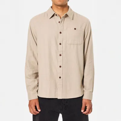 Katin Twiller Flannel Long Sleeve Shirt In Beige In Multi