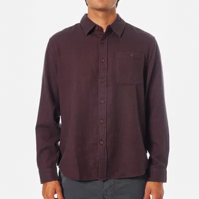 Katin Twiller Flannel Shirt In Burgundy In White