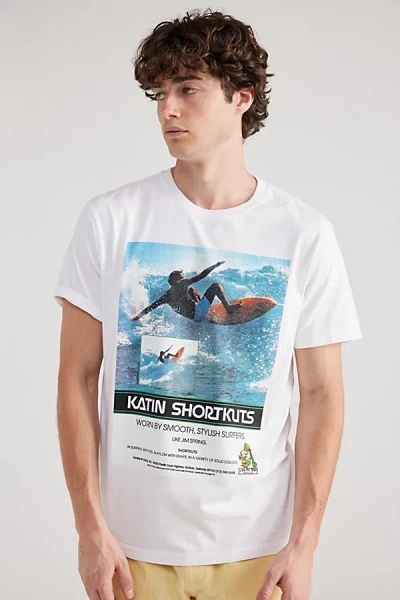 Katin Uo Exclusive Shortkuts Tee In White, Men's At Urban Outfitters