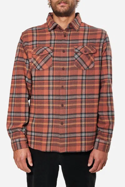 Katin Vincent Flannel Shirt In Red Clay