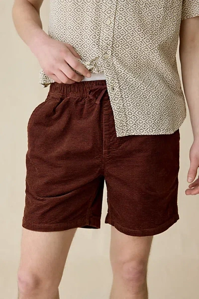 Katin Ward Waffle Cord Short In Mahogany, Men's At Urban Outfitters In Brown