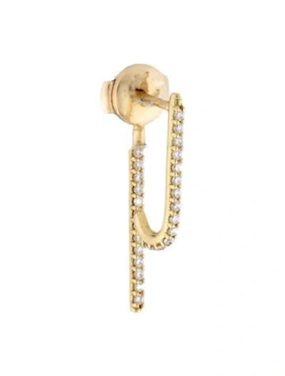Pre-owned Katkim 18k Diamond Petite Ear Pin In Multicolor