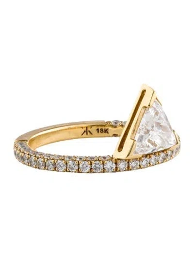 Pre-owned Katkim 18k Diamond Trillion Peak Ring In Multi