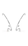 Katkim 18k White Gold Crescendo Flare Diamond And Pear Single Earring In White