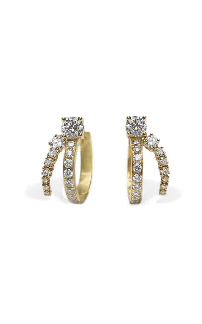 Katkim 18k Yellow Gold Diamond Hoop Earrings