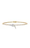 Katkim Petite Serif 18k Yellow Gold Diamond Bracelet