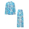 Katro Women's Blue Colony Capri Cotton Pajamas In Blue