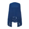 Katro Women's Blue Fringe Poncho - Navy In Blue