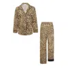 Katro Women's Brown / Gold Broad Beach Leopard Cotton Pajamas In Brown/gold